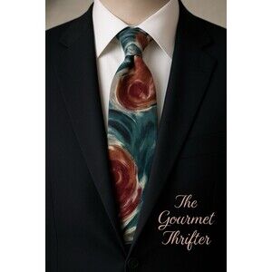 Vintage Don Loper Beverly Hills Eurosilk Abstract Brushstroke Tie Floral